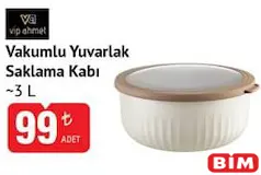 VİP AHMET VAKUMLU YUVARLAK SAKLAMA KABI 3 L